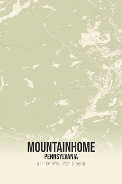Vintage landkaart van Mountainhome (Pennsylvania), USA. van Rezona