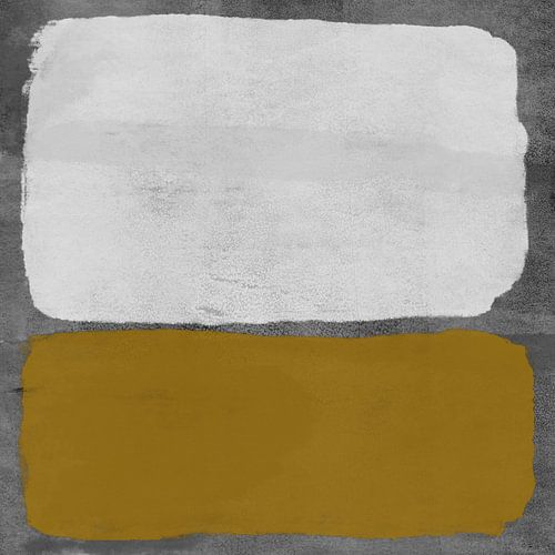 Expressionnisme abstrait moderne. Blanc et jaune sur gris.
