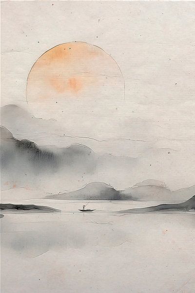 ZEN ART Triptych (part 2): Serene Japanese landscape by Studio Pieternel