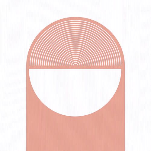 Geometrische Retro Vormen Abstractie Roze