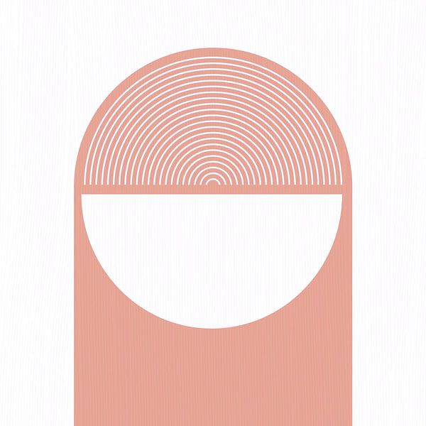 Geometric Retro Shapes Abstraction Pink by Mad Dog Art