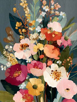 Zarter Blumenstrauß mit natürlichen Akzenten