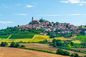Das Bergdorf Vignale Monferrato und seine Felder