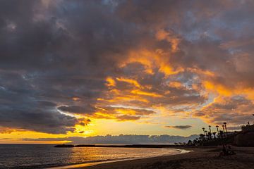 Sunset at Playa del Duque beach with view to La Gome by Alexander Wolff