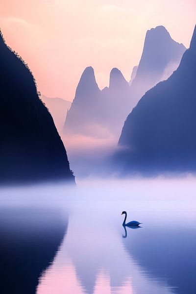 Mystical mountain landscape by Poster Art Shop