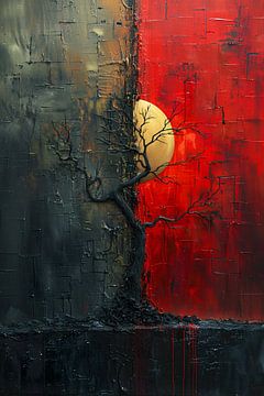 Abstract Boom tussen Dag en Nacht van Art & Soul Creations