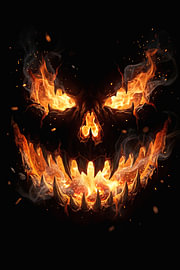Fiery Infernal Face by Markus Gann