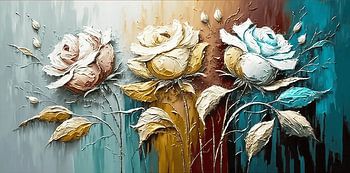 Ästhetische Blumen in drei Farben