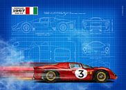 Ferrari 330 Blauwdruk van Theodor Decker thumbnail