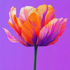 Abstract Tulip Colourful and Modern by Wilma Mesman