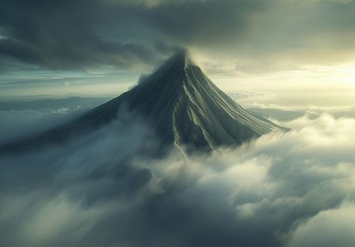 Bergidylle in de mist