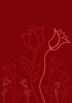Moyze Simply - bloemen in rood van Moyze