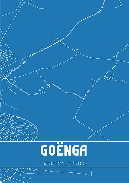 Blueprint | Map | Goënga (Fryslan) by Prints of Place