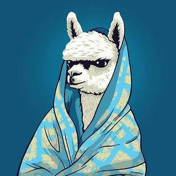 Alpaca Illustratie badjas coole look van Iets Anders