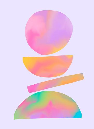 Abstrakt Bunt - Mid Century Komposition von Baroo Bloom