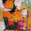 Femme abstraite en orange sur Peintures accrocheuses