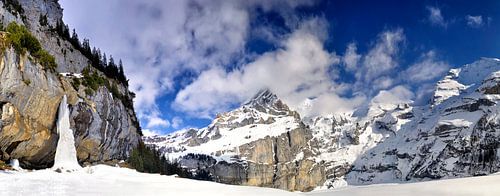 Winter Alpen panorama in Zwitserland van Sjoerd van der Wal Fotografie