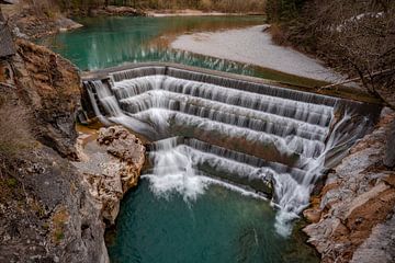 Lech mit seiner Stufe bei Füssen von Leo Schindzielorz