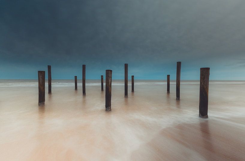 Palm village at high tide by peterheinspictures