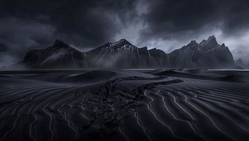 Contrastrijk kustlandschap van IJsland van fernlichtsicht