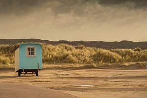 Caravan op parkeerplaats bij Paal 9 Texel
