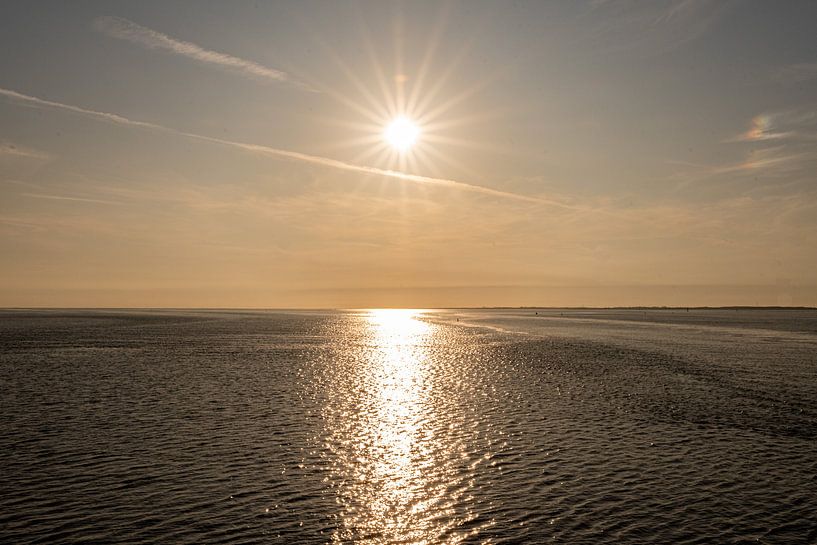 Zonsondergang Waddenzee van Elma Mud