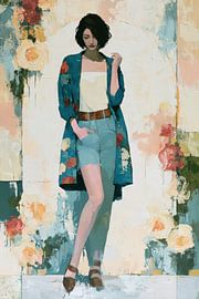 Frau mit Blumen von Egon Zitter