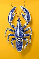 Lobster in delft blue, lobster, artistic lobster