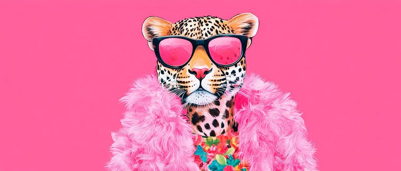 Stylish leopard with sunglasses by Poster Art Shop