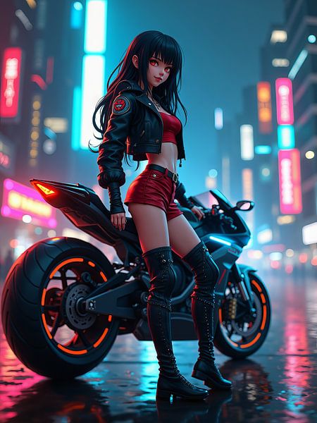 Une ville cyberpunk la nuit par hisam colours