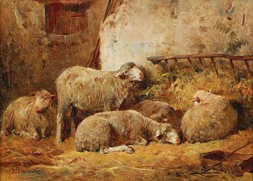 Scene with Sheep by Antonije Lazovic