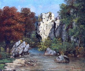 Landschaft mit Bach und Felsen, Gustave Courbet von Atelier Liesjes