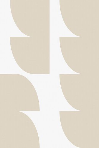 Moderne abstracte minimalistische geometrische vormen in beige en wit 9