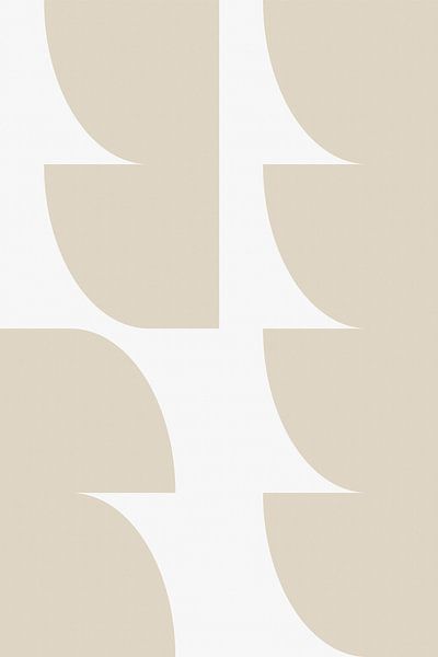 Moderne abstracte minimalistische geometrische vormen in beige en wit 9 van Dina Dankers