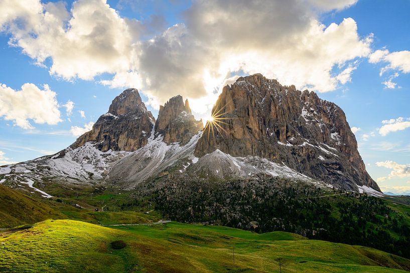 Langkofel of Sassolungo berggroep in de Dolomieten van Sjoerd van der Wal Fotografie