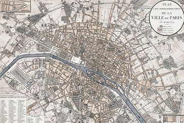 Oude kaart van Parijs van Andrea Haase