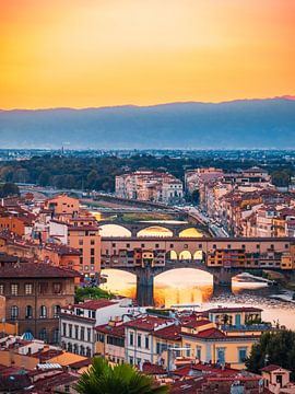 Zonsondergang in Florence van Mustafa Kurnaz