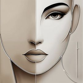 Abstract Elegance - modern minimalist female portrait