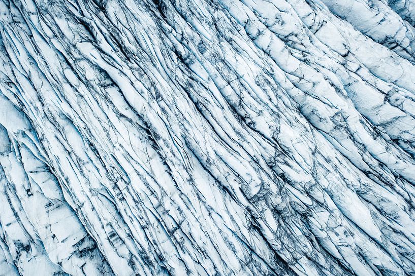 Abstract drone photo of a glacier in Skaftafell, Iceland by Martijn Smeets