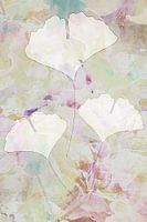 Blatt des Ginkgo Biloba Romantische Pastelltöne