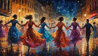 Dancing under the Stars: An Impressionist Serenade in the City by Retrotimes thumbnail