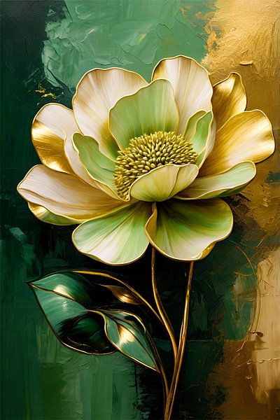 Motif floral avec détails dorés par Imperial Art House