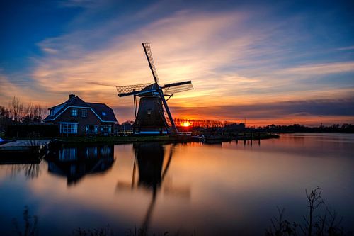 Windmill sunset, Leiden