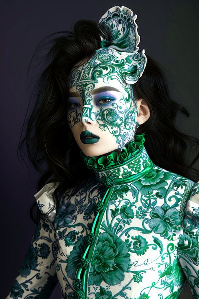 Delft Green Portrait by Ernst Leijdekkers