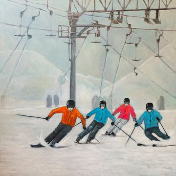 Wintersport, skieen, sneeuw, sport van Marjolein Bresser