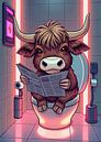 Highland Cow Toilet Neon 2 by MIROKKU thumbnail