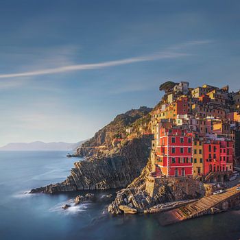 Riomaggiore Zonsondergang Cinque Terre Ligurië Italië