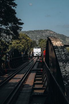 Train on the River Kwai Bridge by Anke Verhaegen