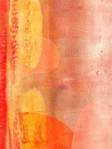 Abstract landschap in warme terracotta tinten