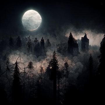 nacht worden in het bos van Rando Fermando